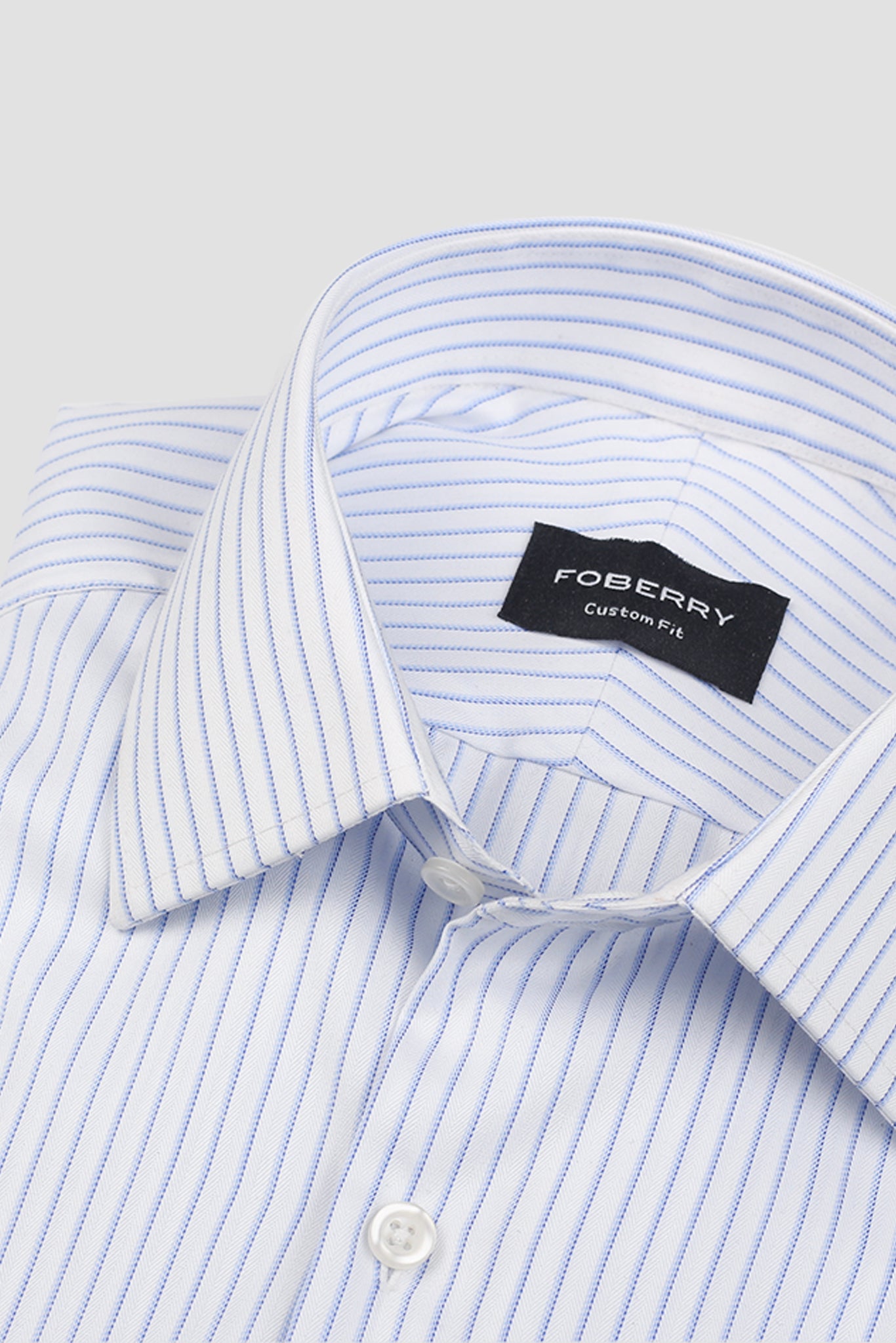 Dual Sky Blue Egyptian Striped Shirt