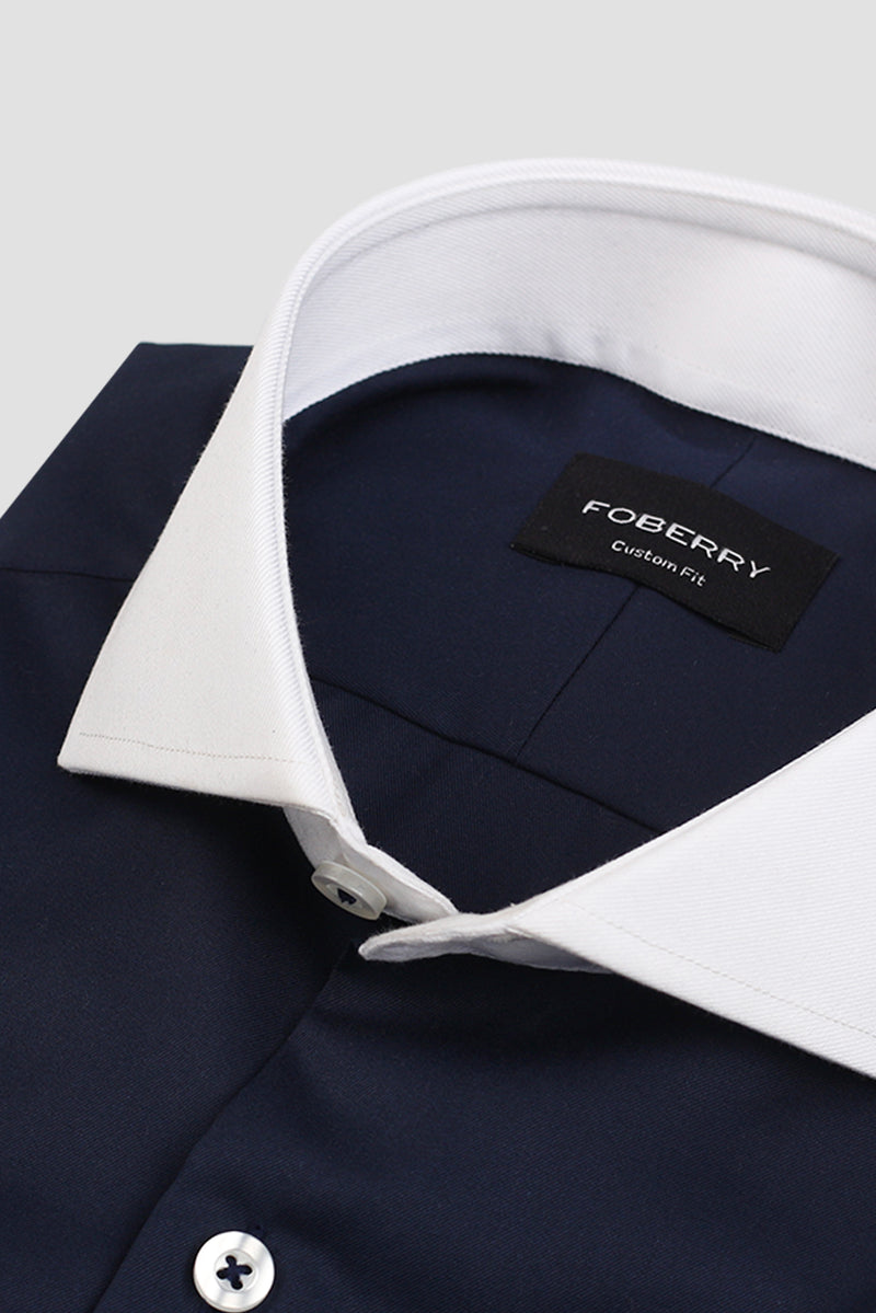 Navy Blue Egyptian Twill Shirt