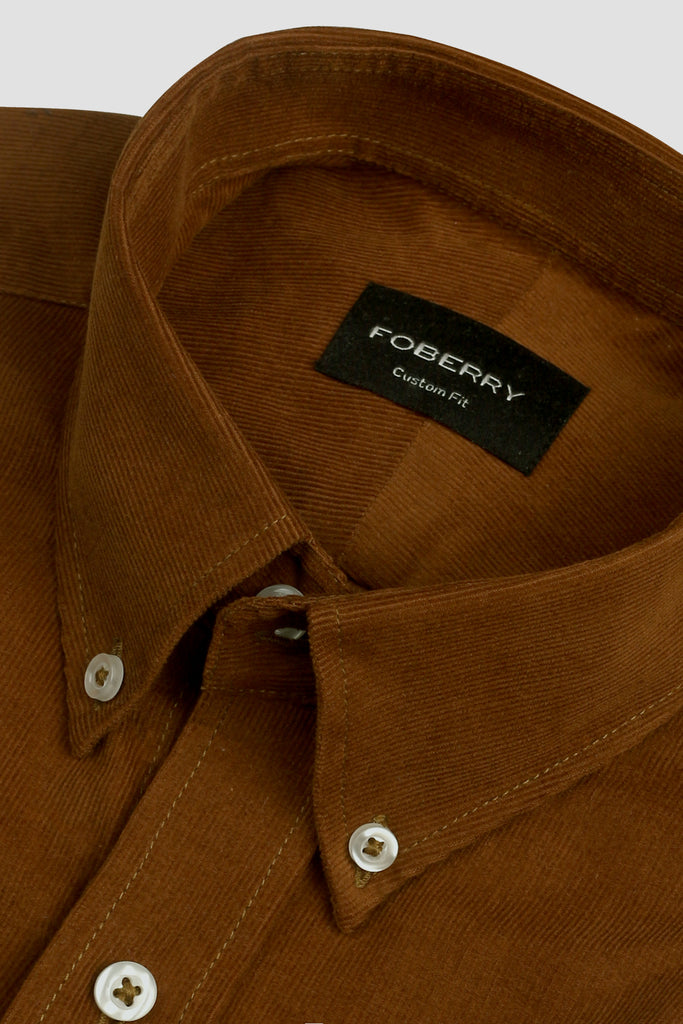 Soft Tan Brown Corduroy Shirt