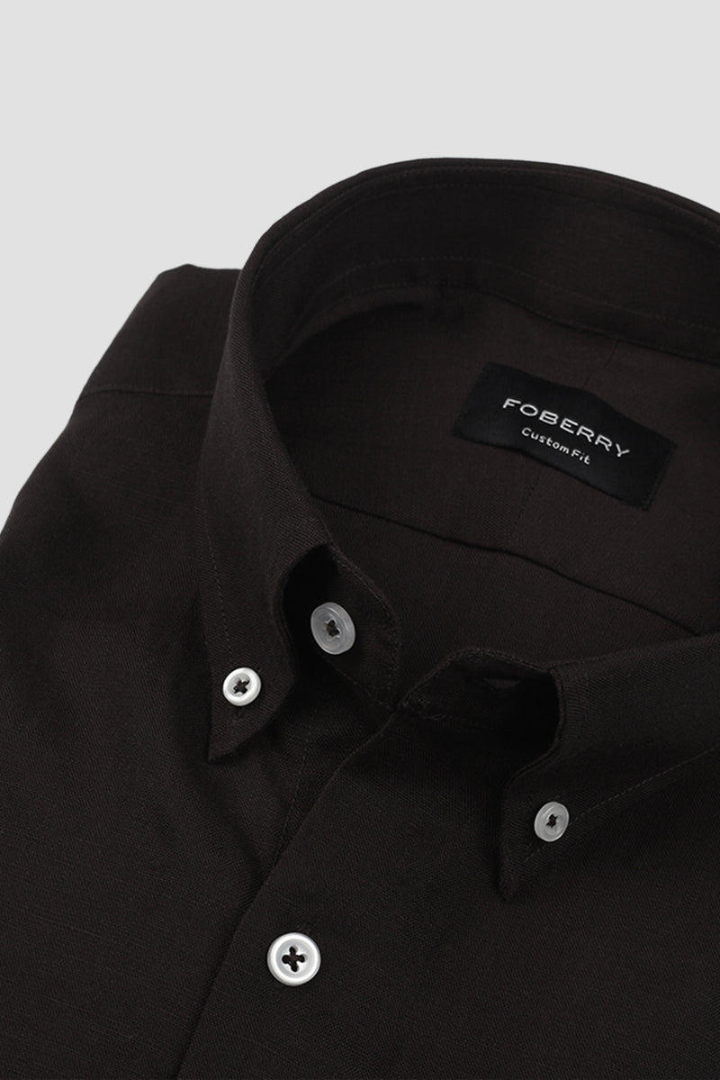 Dark Brown EU Linen Shirt
