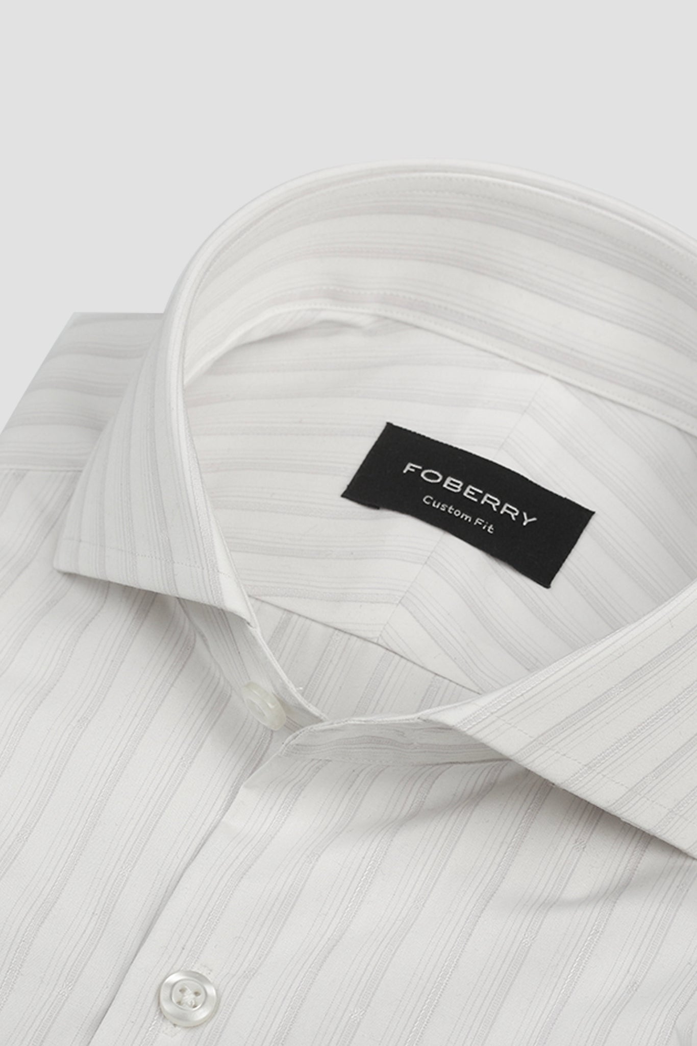 Soft Lilac Structured Barcode Striped Shirt