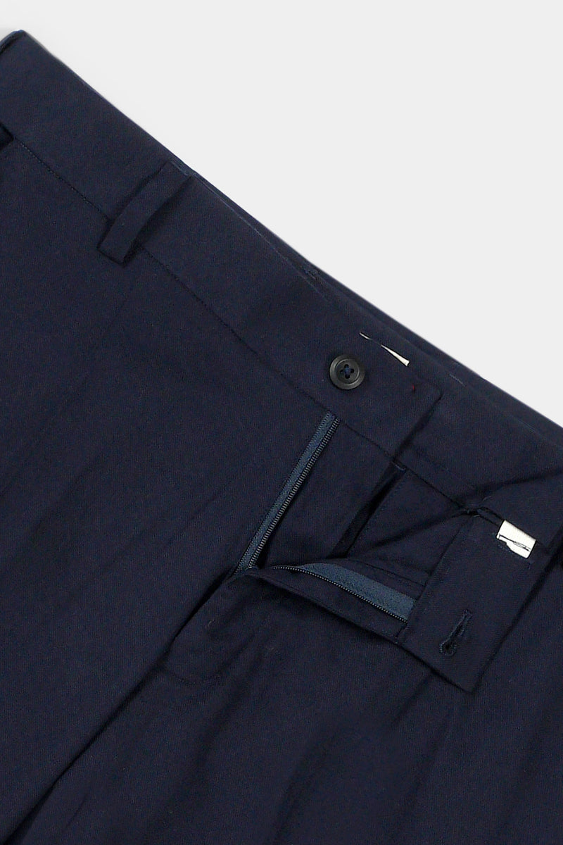 Navy Blue Flannel Ravon Trousers