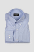 Soft Sky Blue Houndstooth Shirt - Easy Care