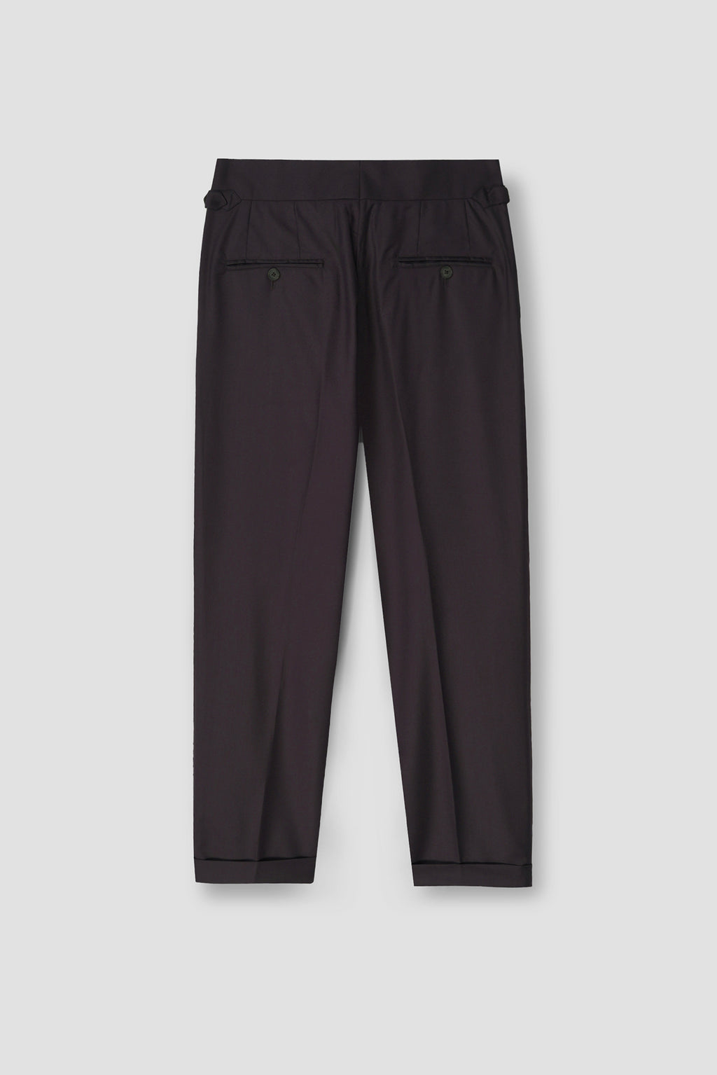 Dark Plum Tropical Wool Blended Dress Pant