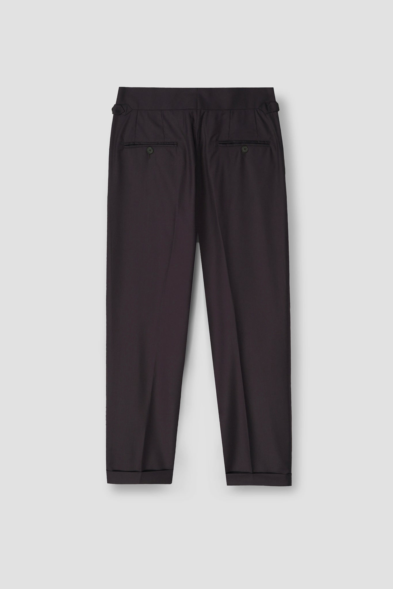 Dark Plum Tropical Wool Blended Dress Pant