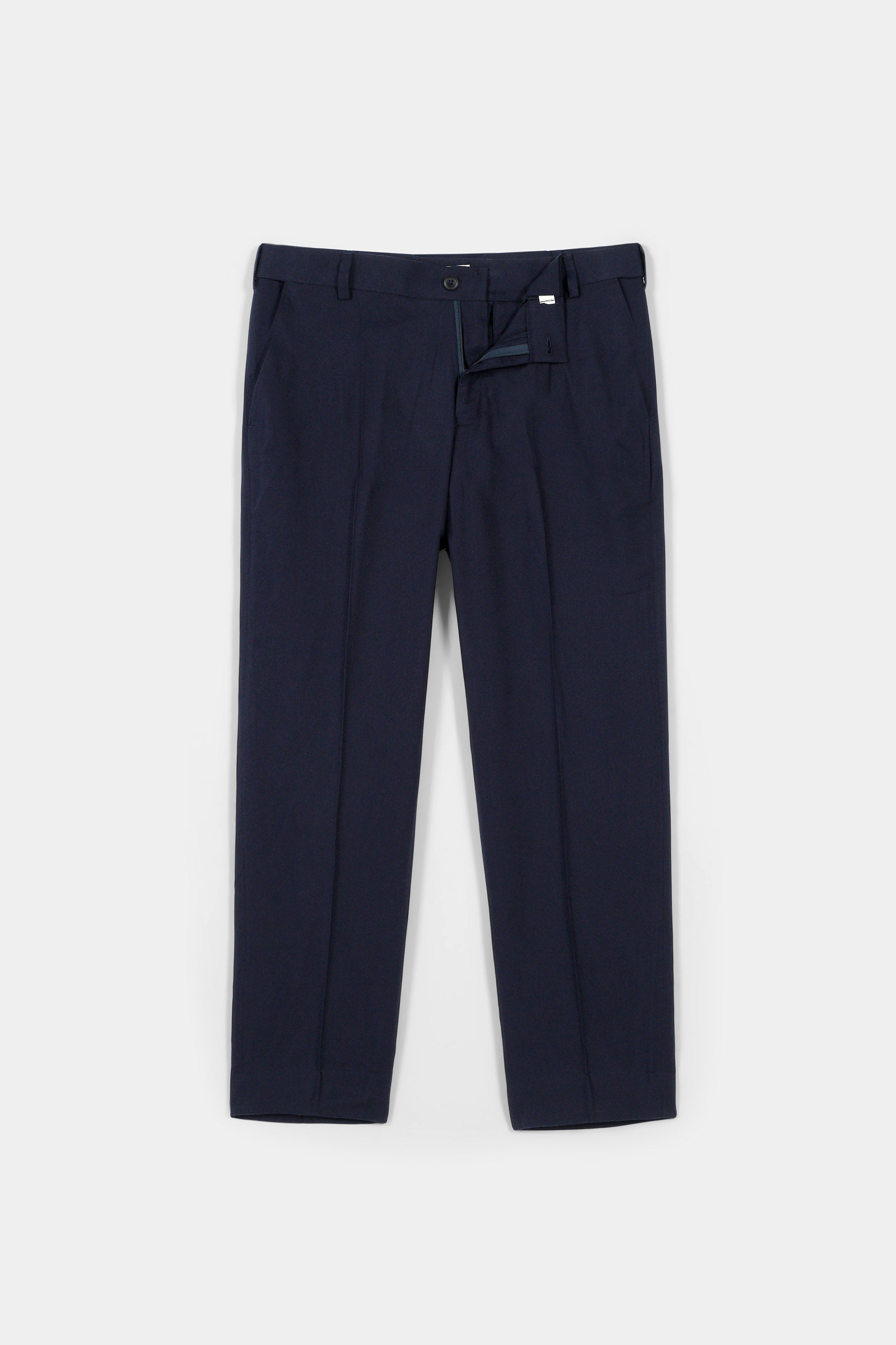 Navy Blue Flannel Ravon Trousers
