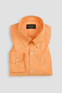Orange Irish Linen Shirt