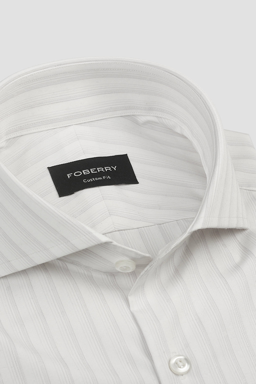 Soft Lilac Structured Barcode Striped Shirt
