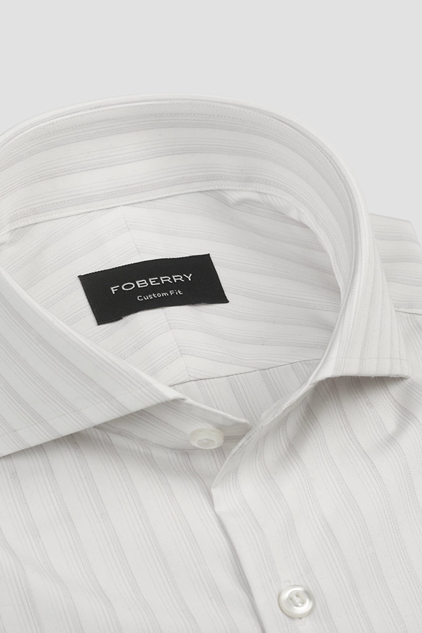 Soft Lilac Structured Barcode Striped Shirt