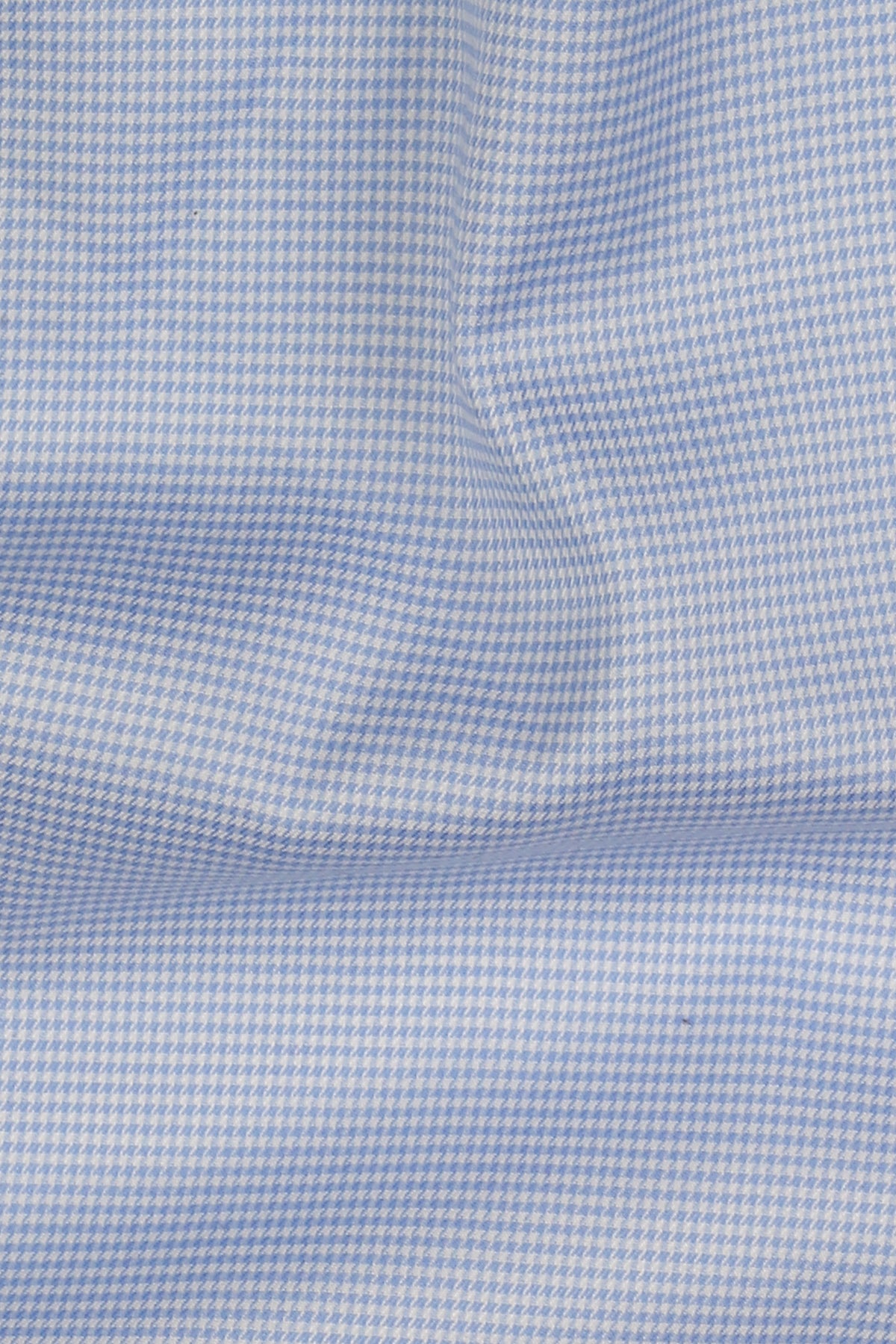 Soft Sky Blue Houndstooth Shirt - Easy Care