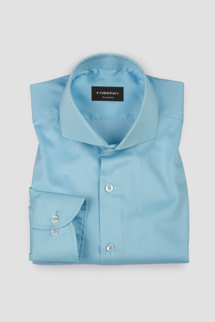 Soft Aqua Blue Twill Shirt