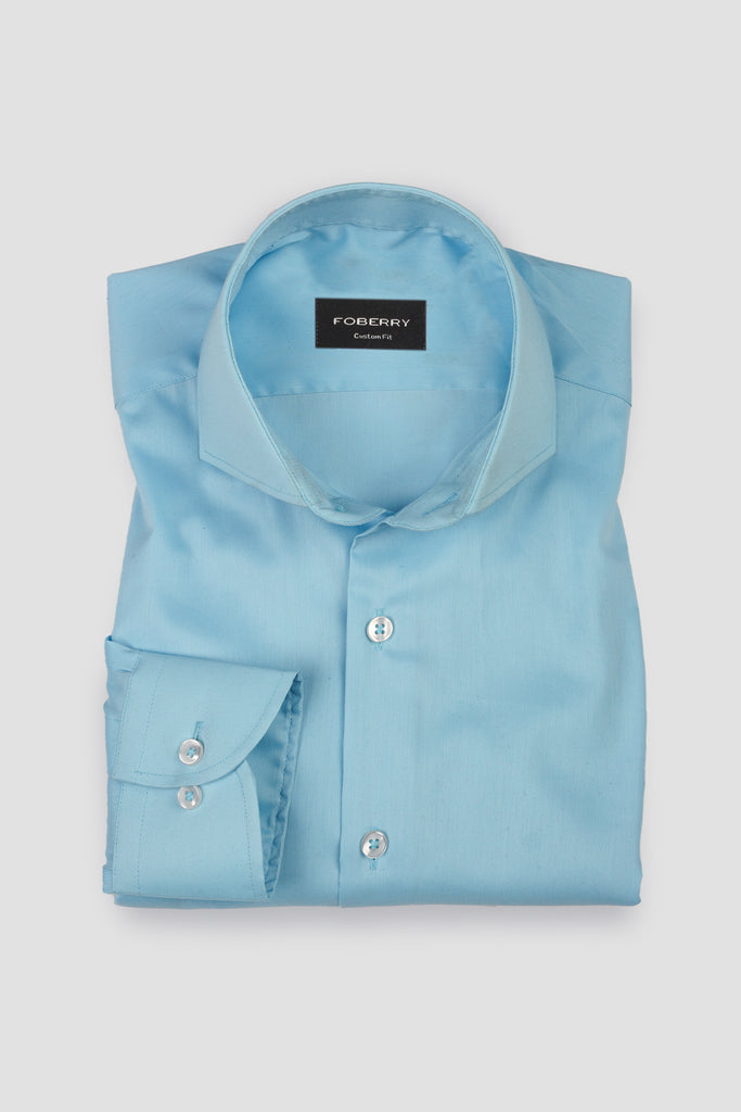 Soft Aqua Blue Twill Shirt