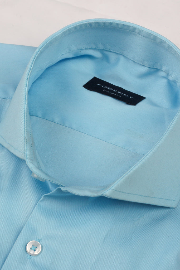 Soft Aqua Blue Twill Shirt