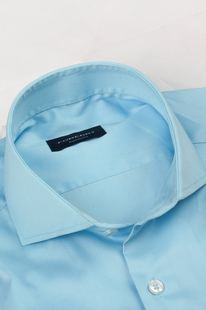 Soft Aqua Blue Twill Shirt
