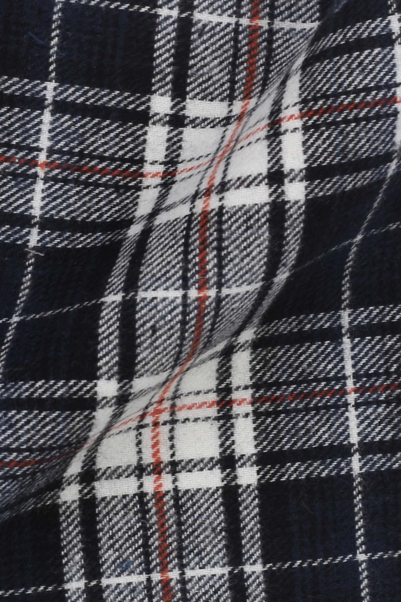 Black Blue Madras Winter Flannel