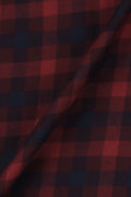 Soft Maroon & Blue Buffalo Check Winter Flannel