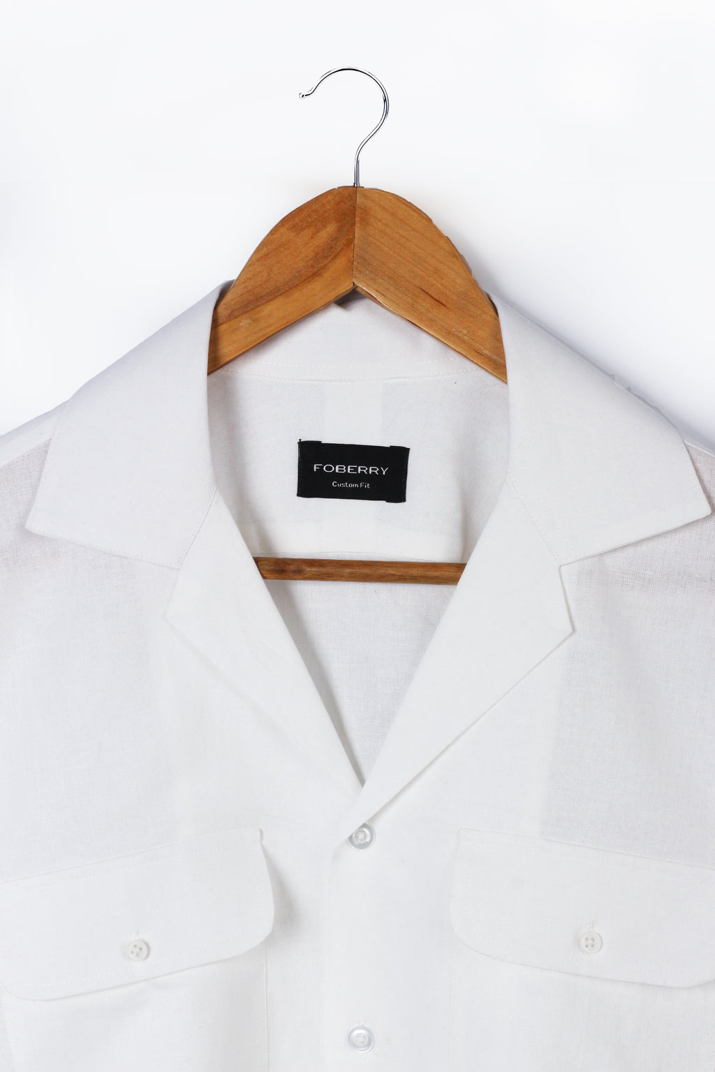 White Linen - Safari Shirt - Foberry Pakistan