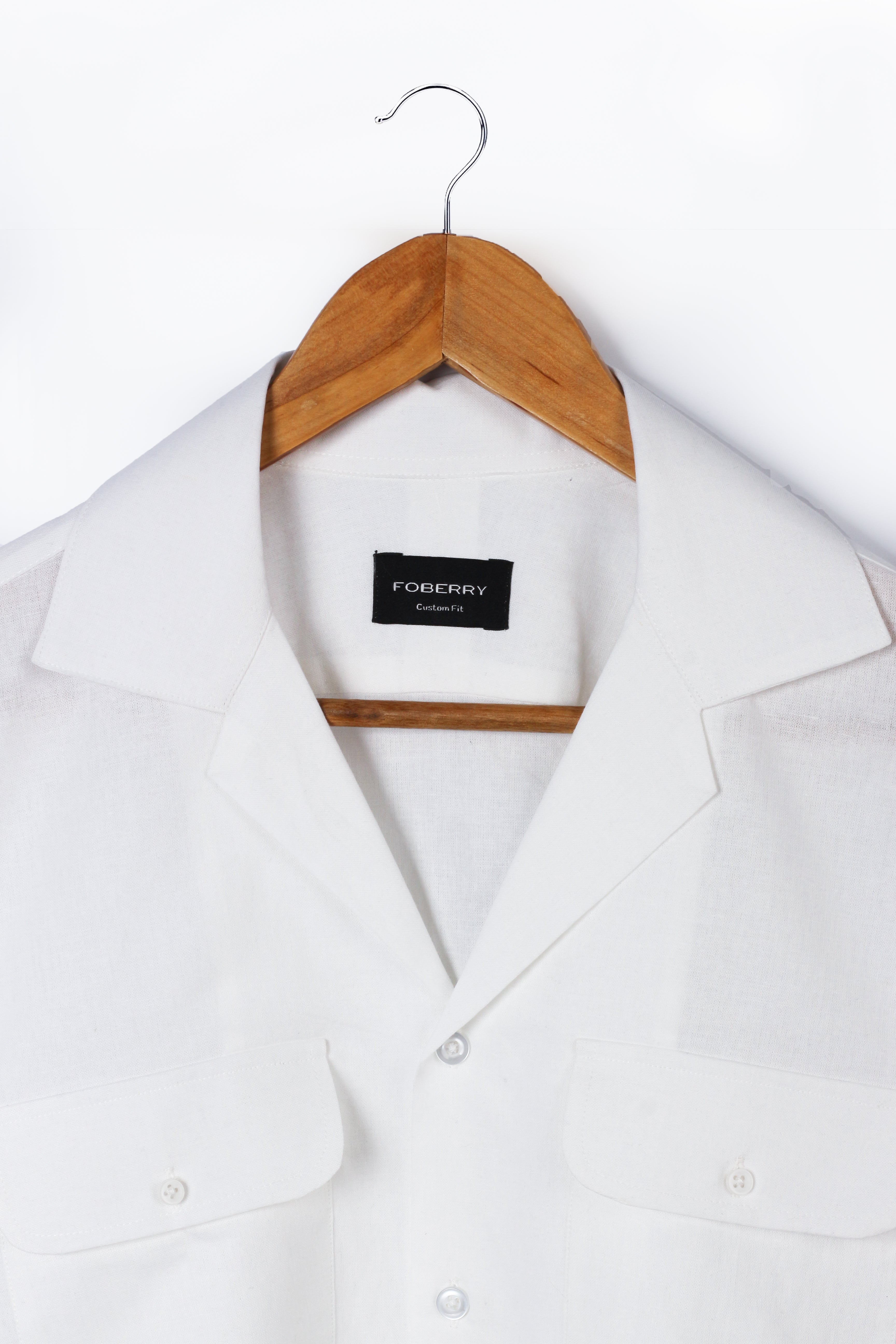 White Linen - Safari Shirt - Foberry Pakistan