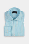 Aqua Blue Parallel Striped Shirt
