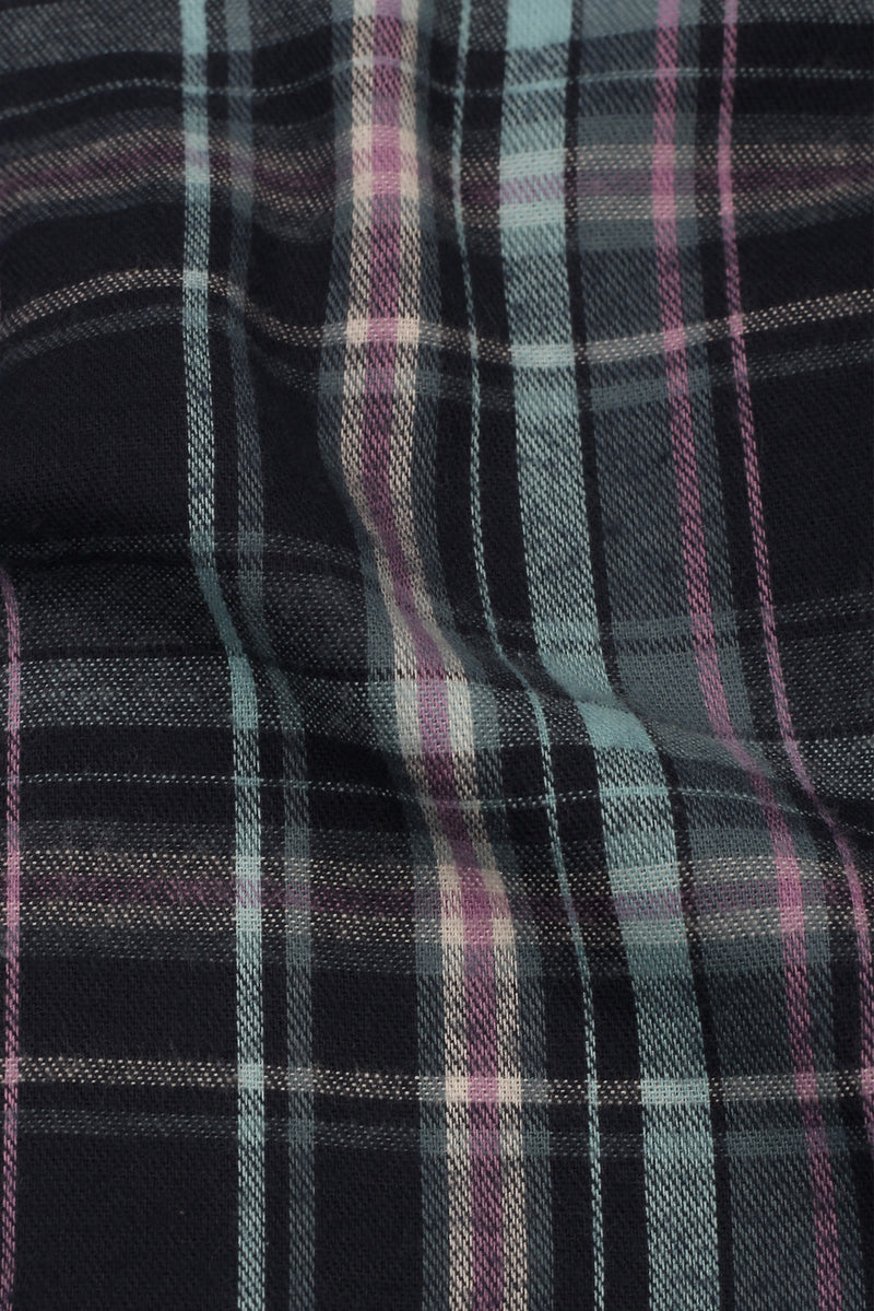 Teal Blue Tartan Winter Flannel Shirt