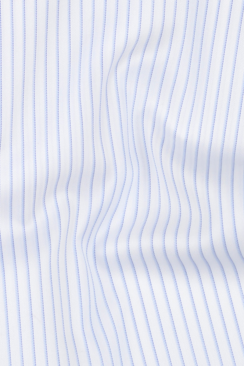 Dual Sky Blue Egyptian Striped Shirt