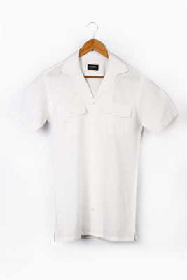 White Linen - Safari Shirt - Foberry Pakistan