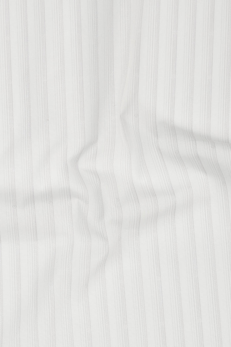 Soft Lilac Structured Barcode Striped Shirt