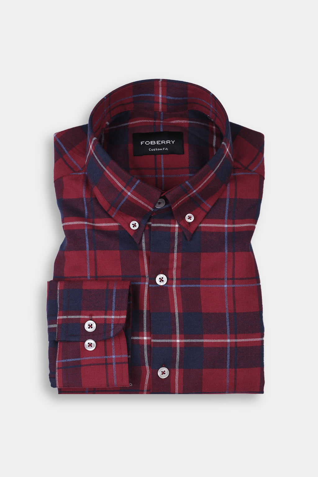 Multi Red Herringbone Tartan Winter Flannel Shirt