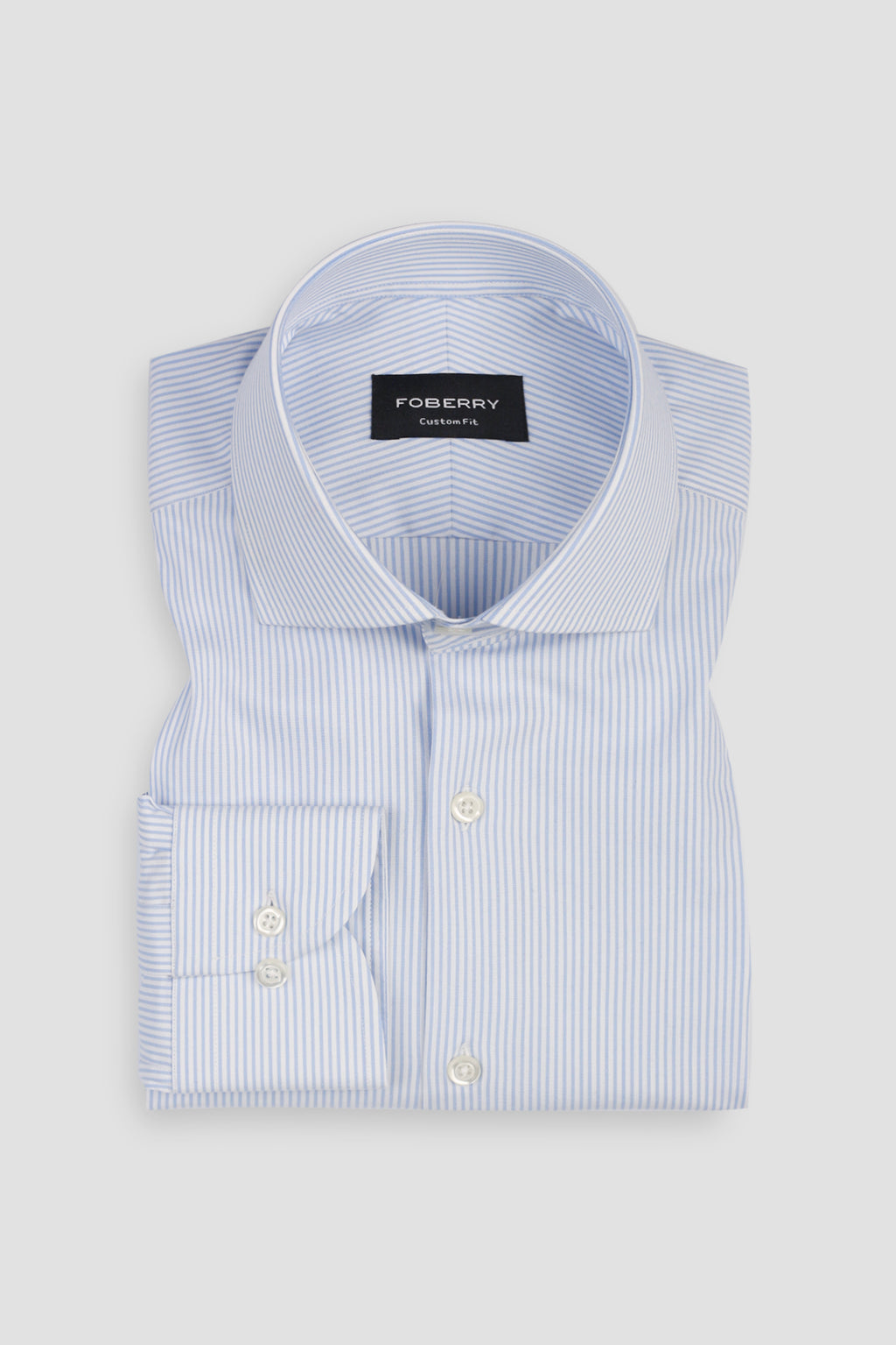 Sky Blue Pencil Striped Shirt