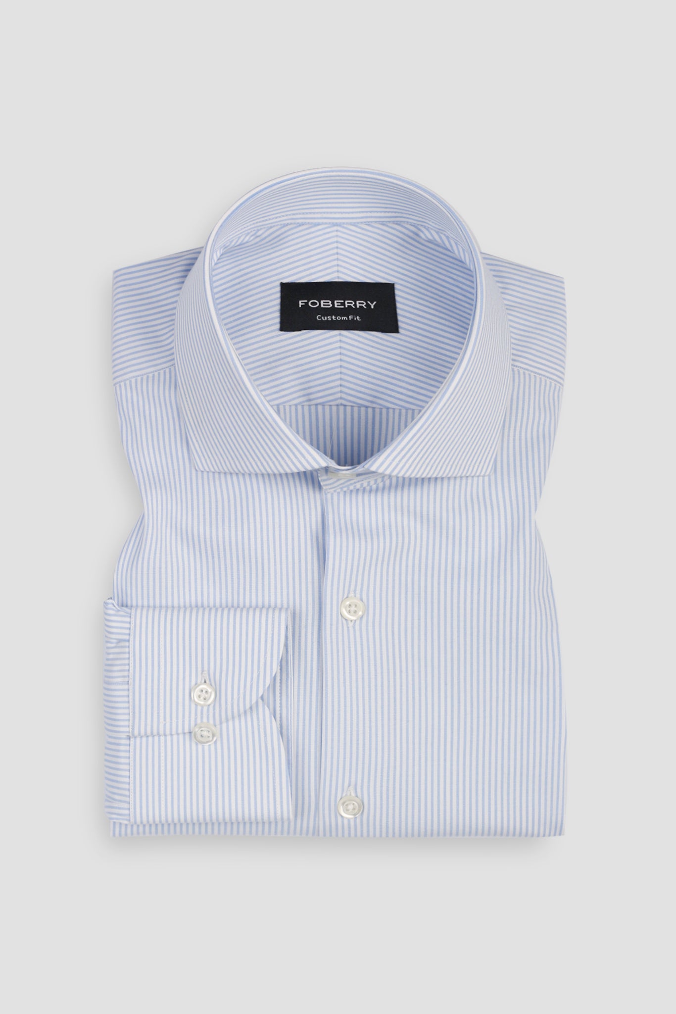 Sky Blue Pencil Striped Shirt