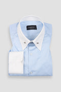 Soft Sky Blue Egyptian - Pin Collar Shirt