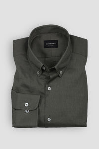 Silky Green Stretchable Linen Shirt