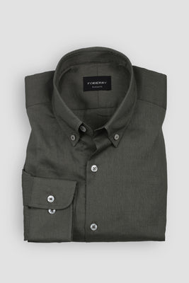 Silky Green Stretchable Linen Shirt