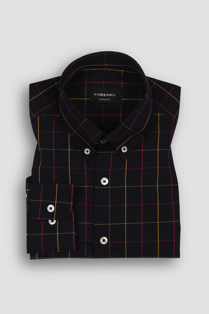 Magenta & Yellow Windowpane Shirt