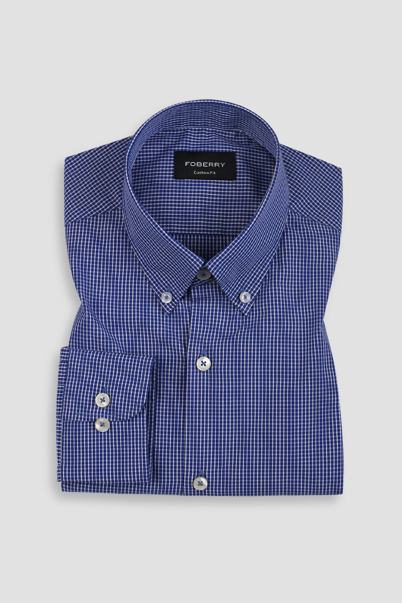 Blue & White Mini Grid Shirt
