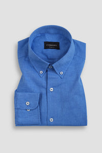 Azure Blue Cotton Linen Shirt