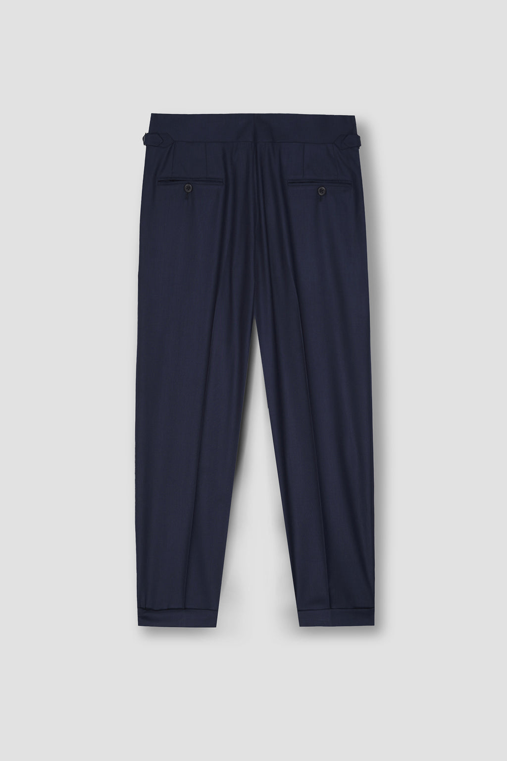 Navy Blue Tropical Wool Blended Dress Pant