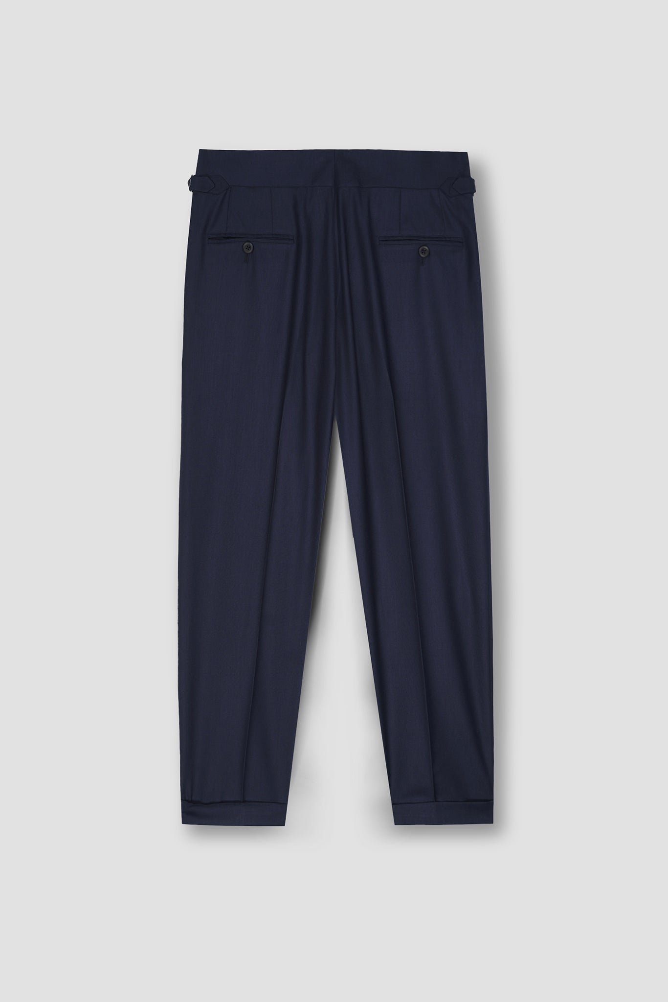 Navy Blue Tropical Wool Blended Dress Pant