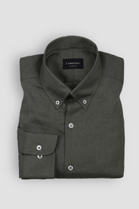 Silky Green Stretchable Linen Shirt