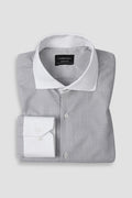 Grey Structured Pinstriped Shirt