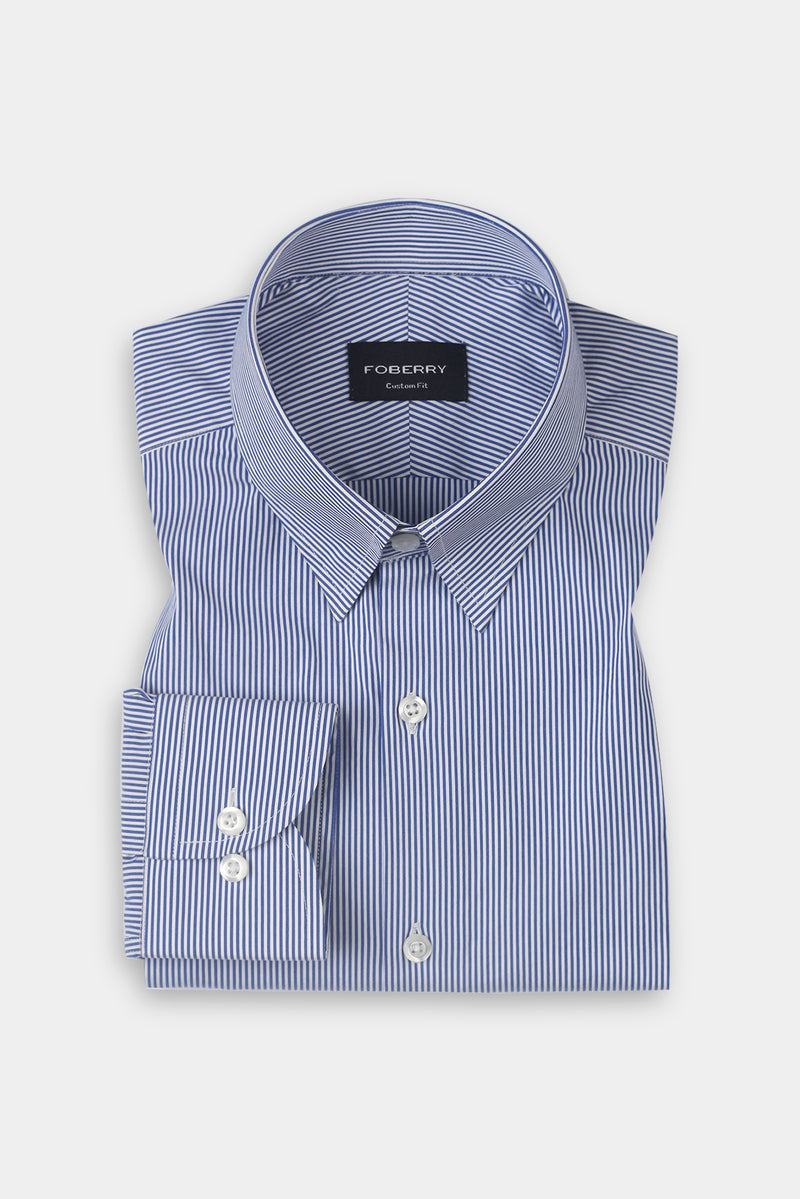 Soft Ink Blue Pencil Striped Shirt