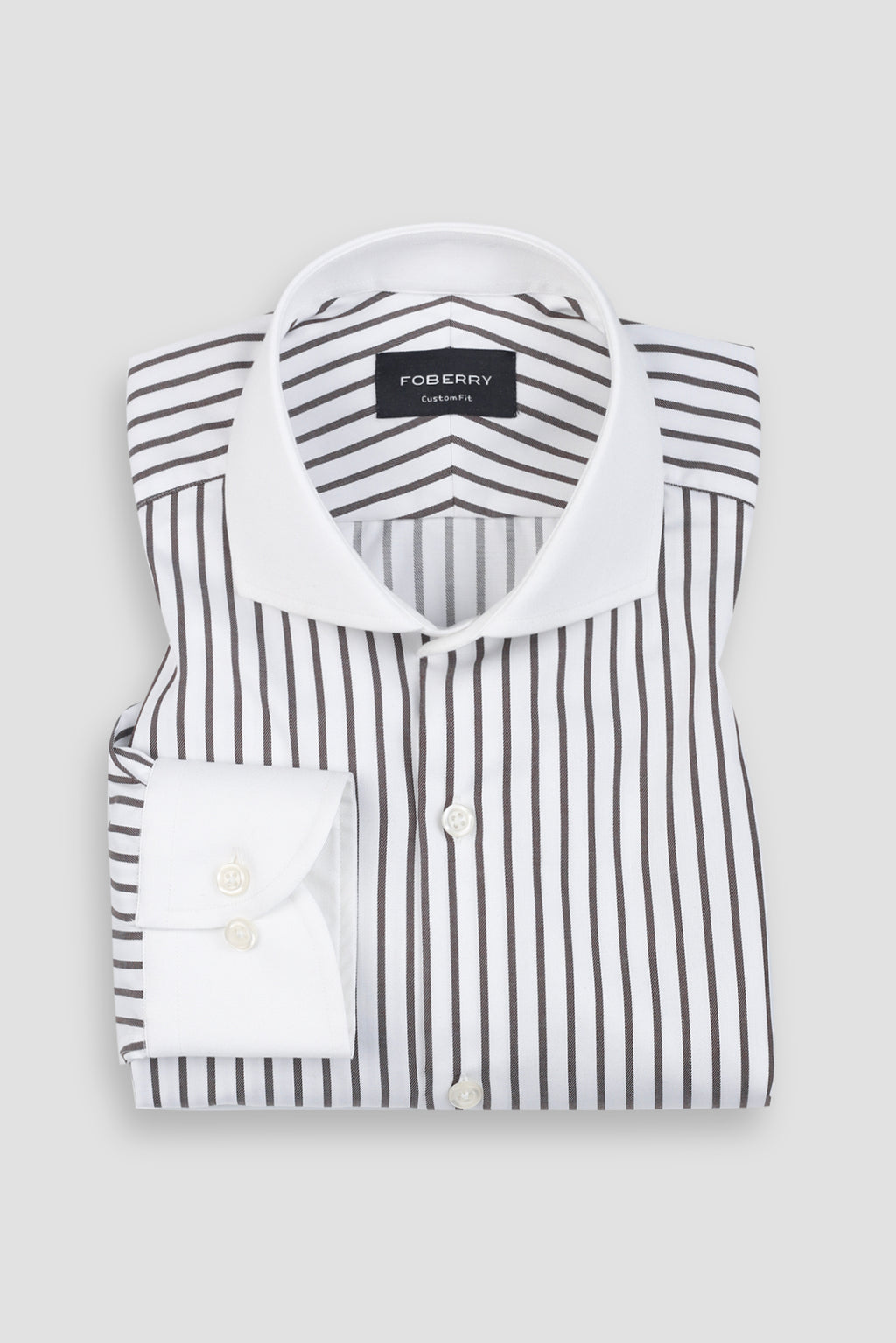 Brown Twill Striped Shirt