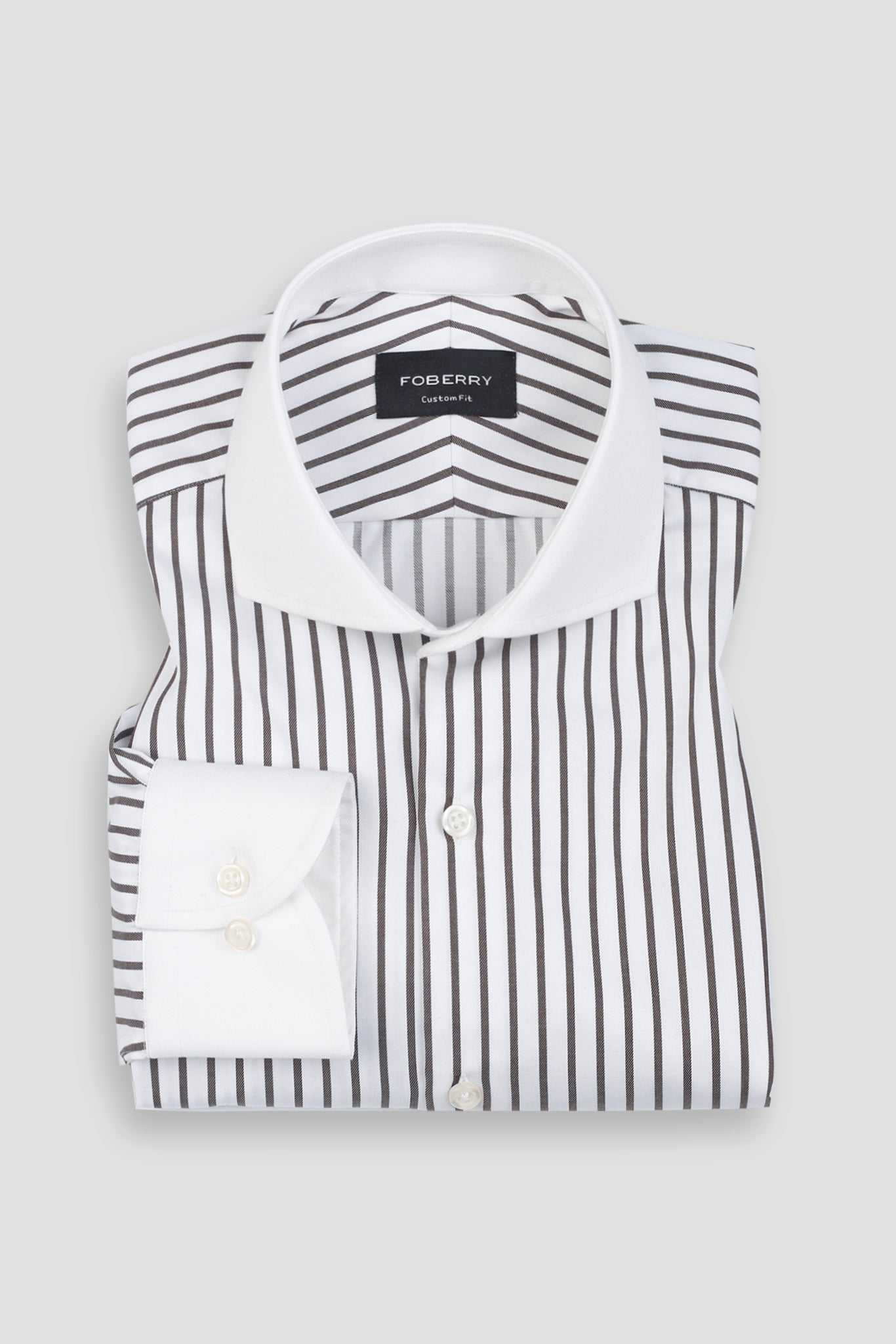 Brown Twill Striped Shirt