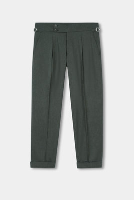 Olive Flannel Gurkha Trousers