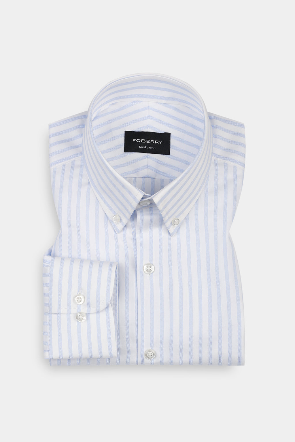 Sky Blue Structured Striped Shirt