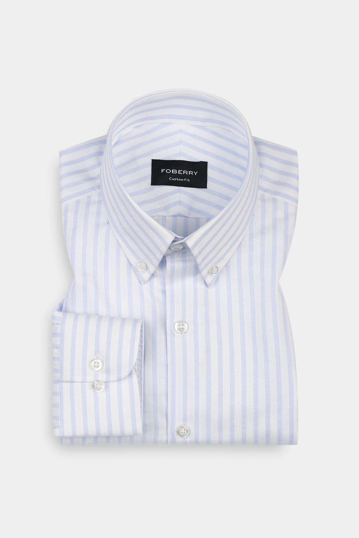 Sky Blue Structured Striped Shirt