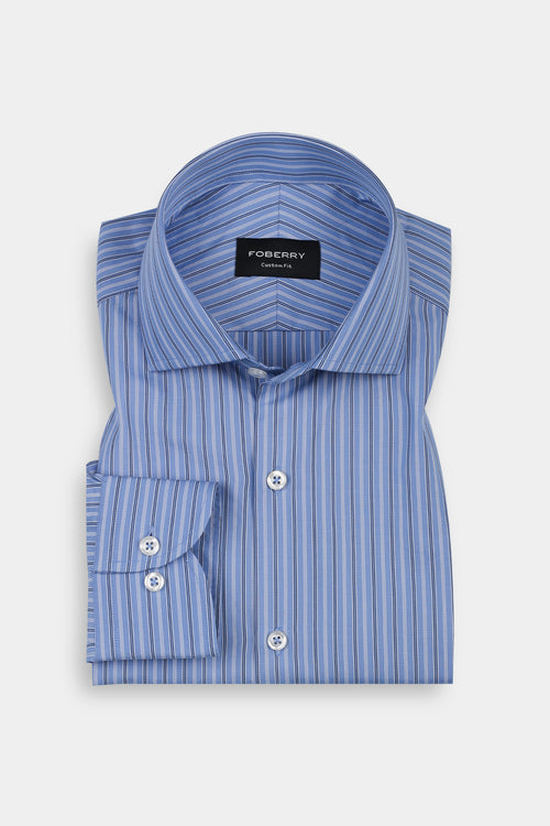 Aegean Blue Balanced Stripes Shirt