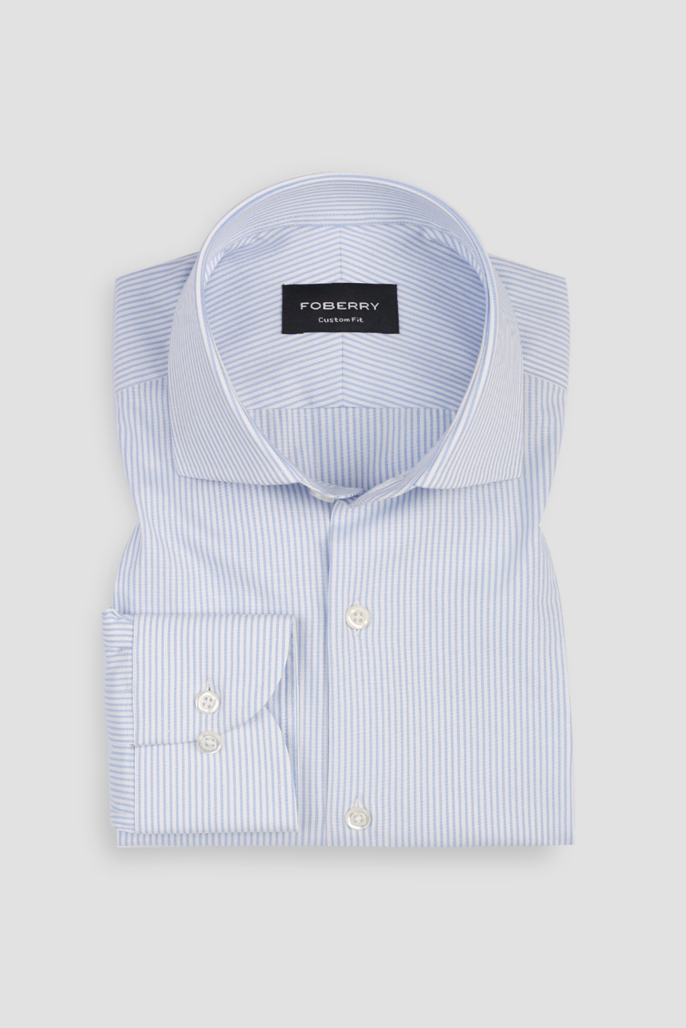 Sky Blue Pencil Striped Shirt