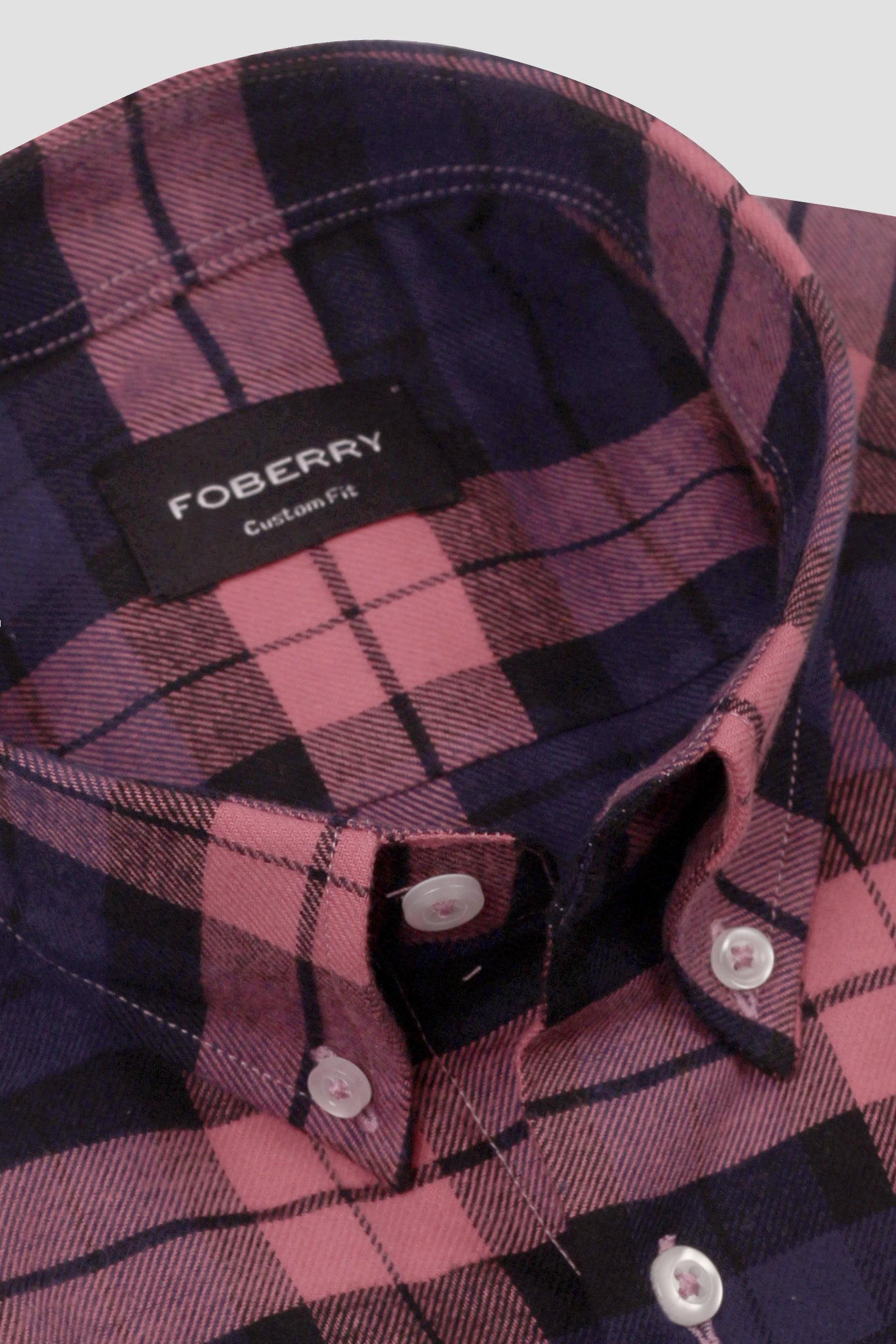 Soft Salmon Blue Tartan Winter Flannel Shirt