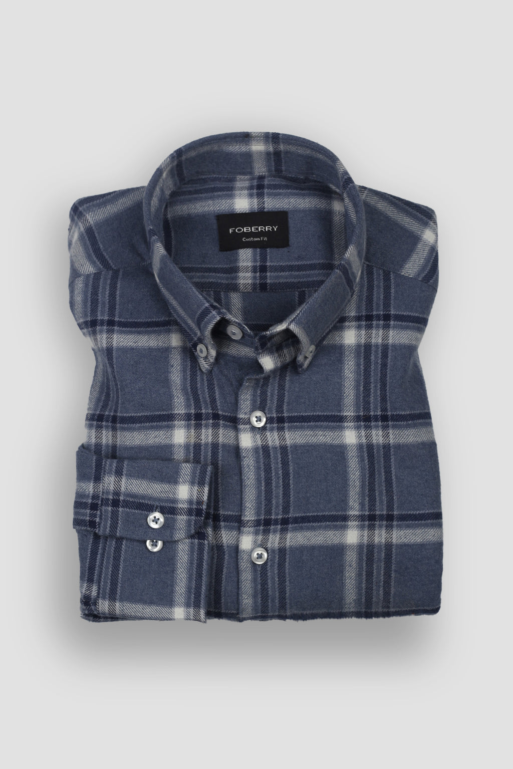 Ocean Blue Tartan Winter Flannel Shirt